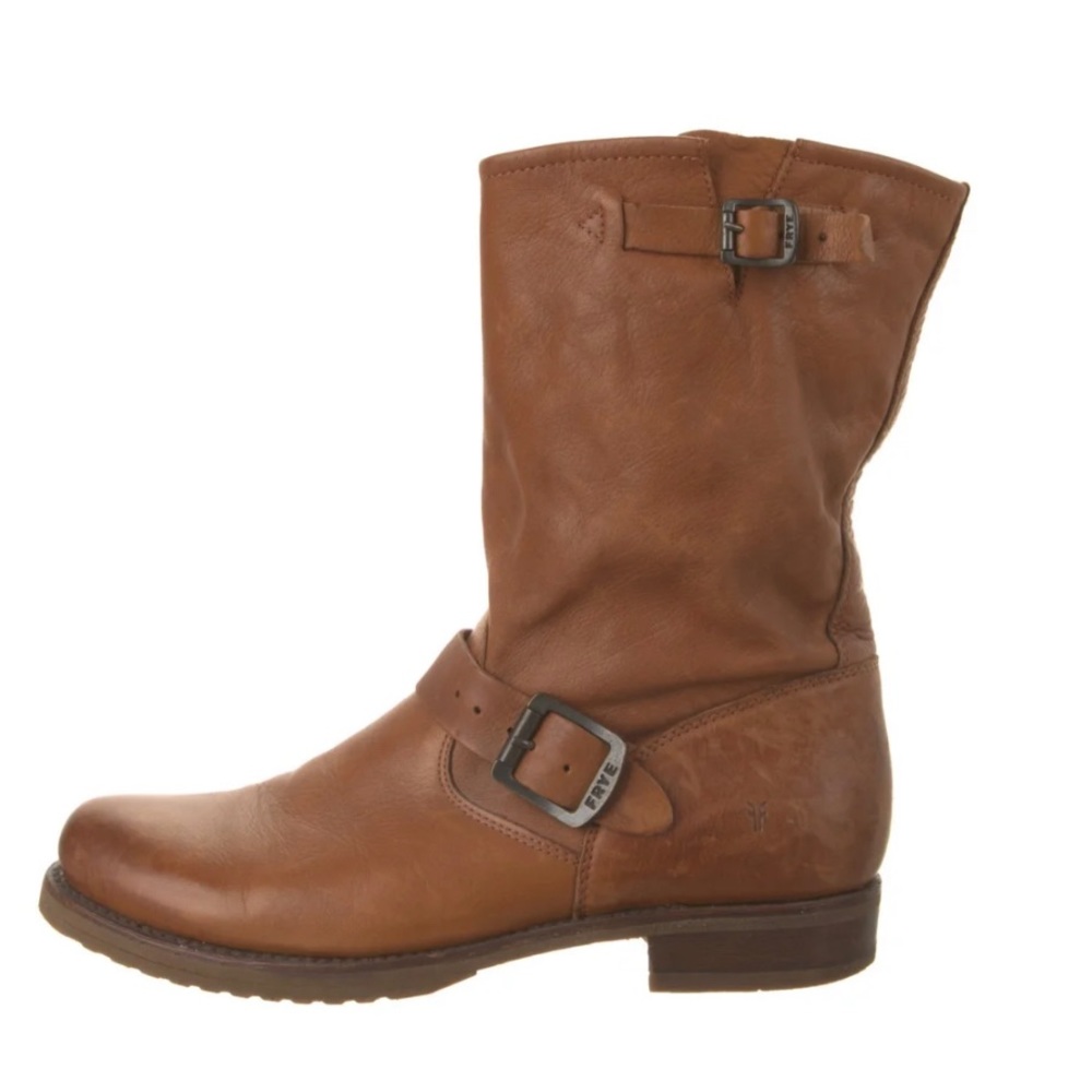 Vintage Frye Tan Leather Moto boots Size 7